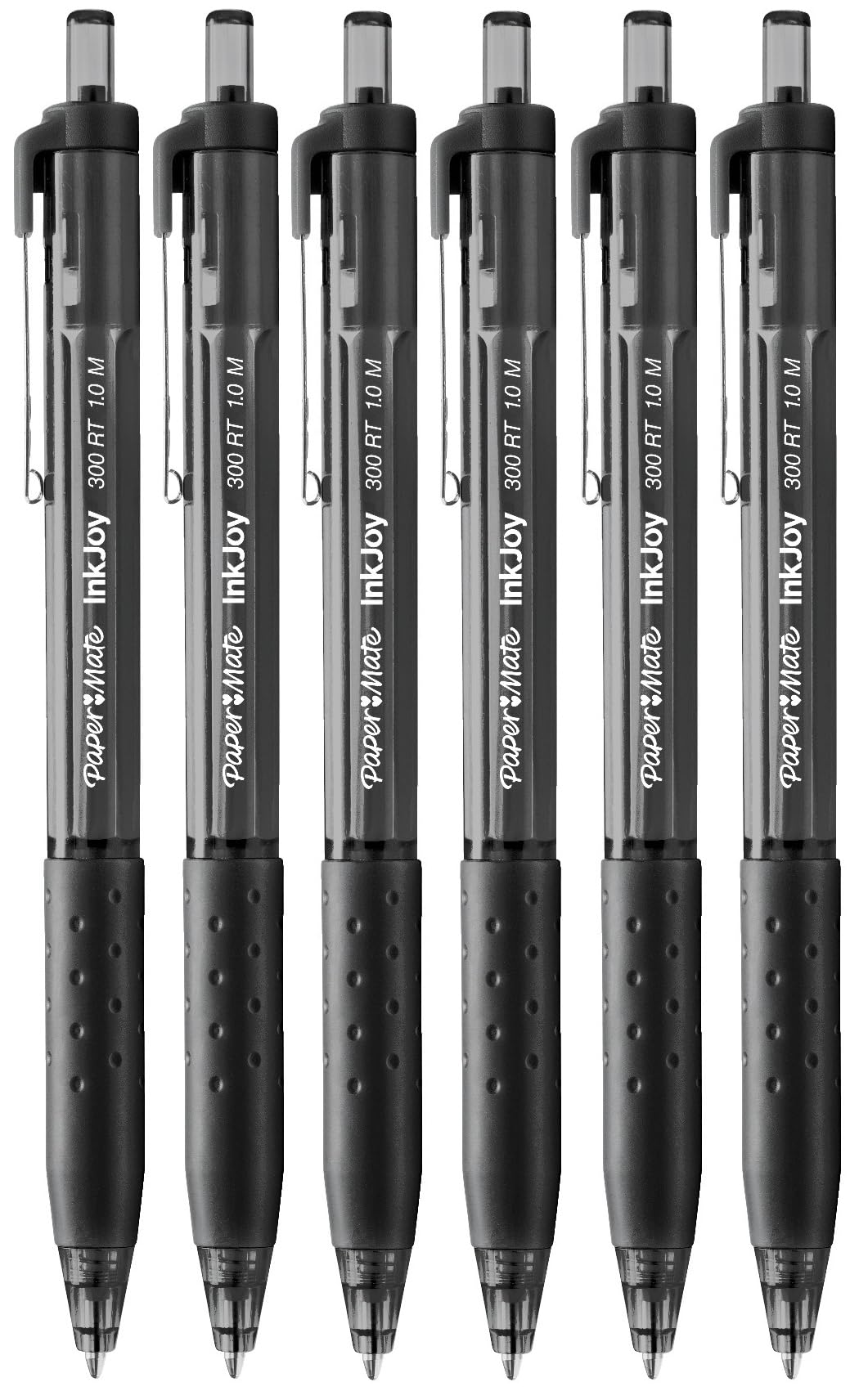 InkJoy 300RT Retractable Ballpoint Pens | Medium Point | Black Ink | 6 Pack | Ultra Smooth Ink
