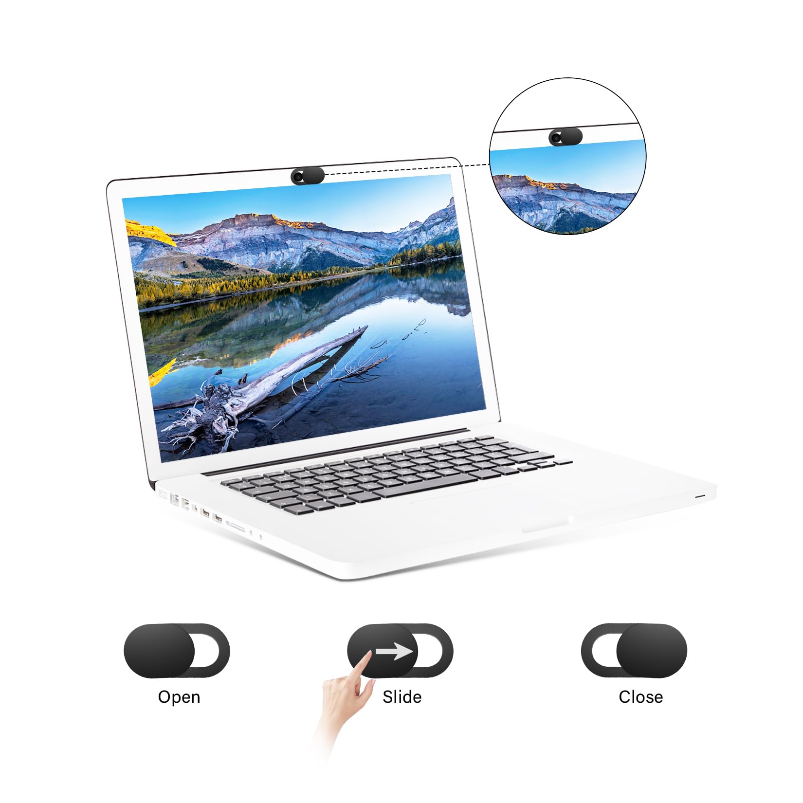ZUCUCUC Copertura per fotocamera per computer portatile, confezione da 6, ultra sottile, per laptop, tablet, desktop, PC, smartphone, protegge la tua privacy e sicurezza (nero)