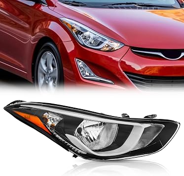 TODO Headlight Assembly Compatible with Hyundai Elantra Passenger 2014-2016 Right Side