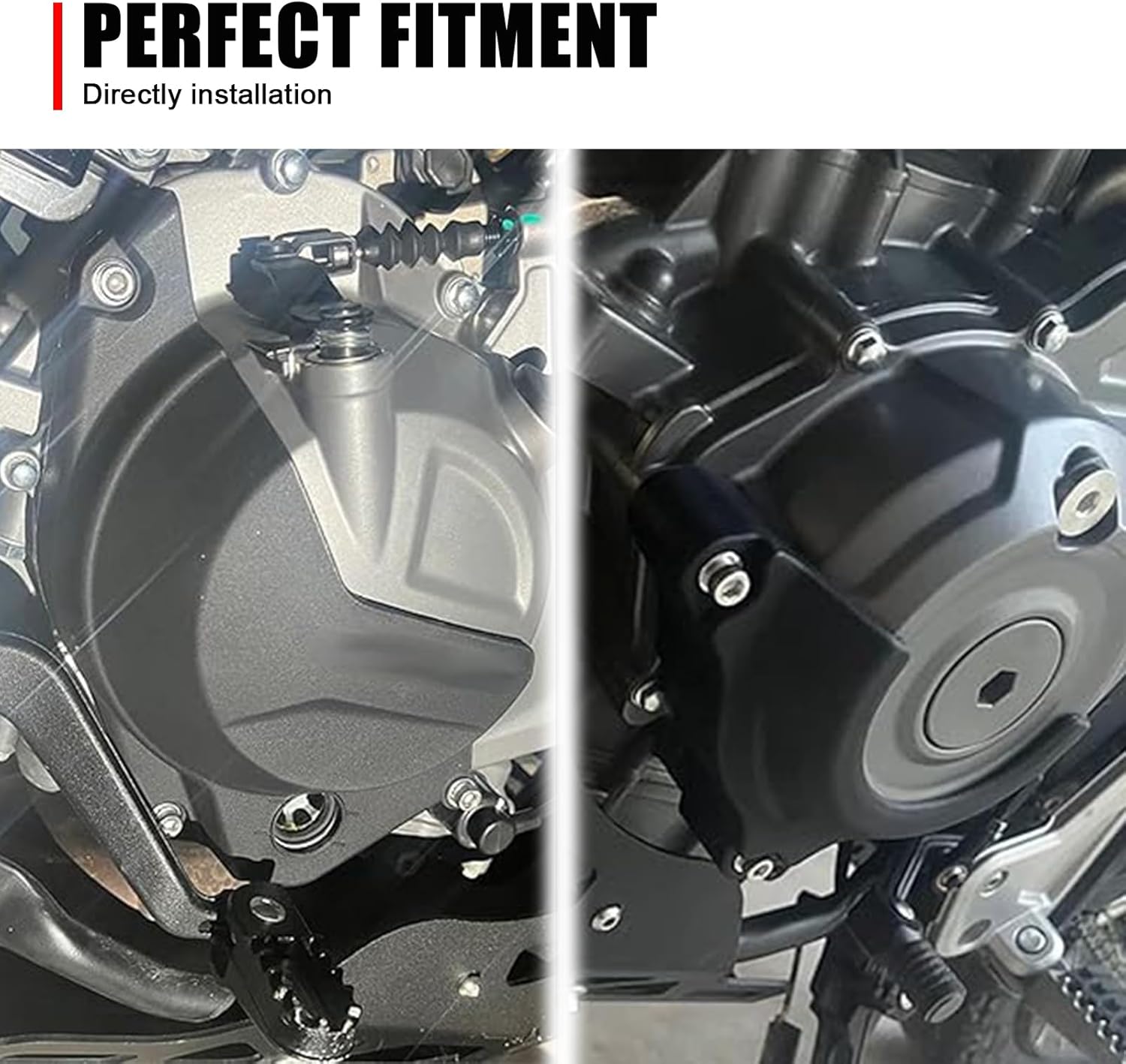 Clutch Cover Guard and Ignition Cover Guard Protection Set Compatible with CFMOTO Ibex 450,Durable Nylon,High Temperature Resistant,Black,CFMOTO Ibex 450 Accessories,CFMOTO 450MT Accessories