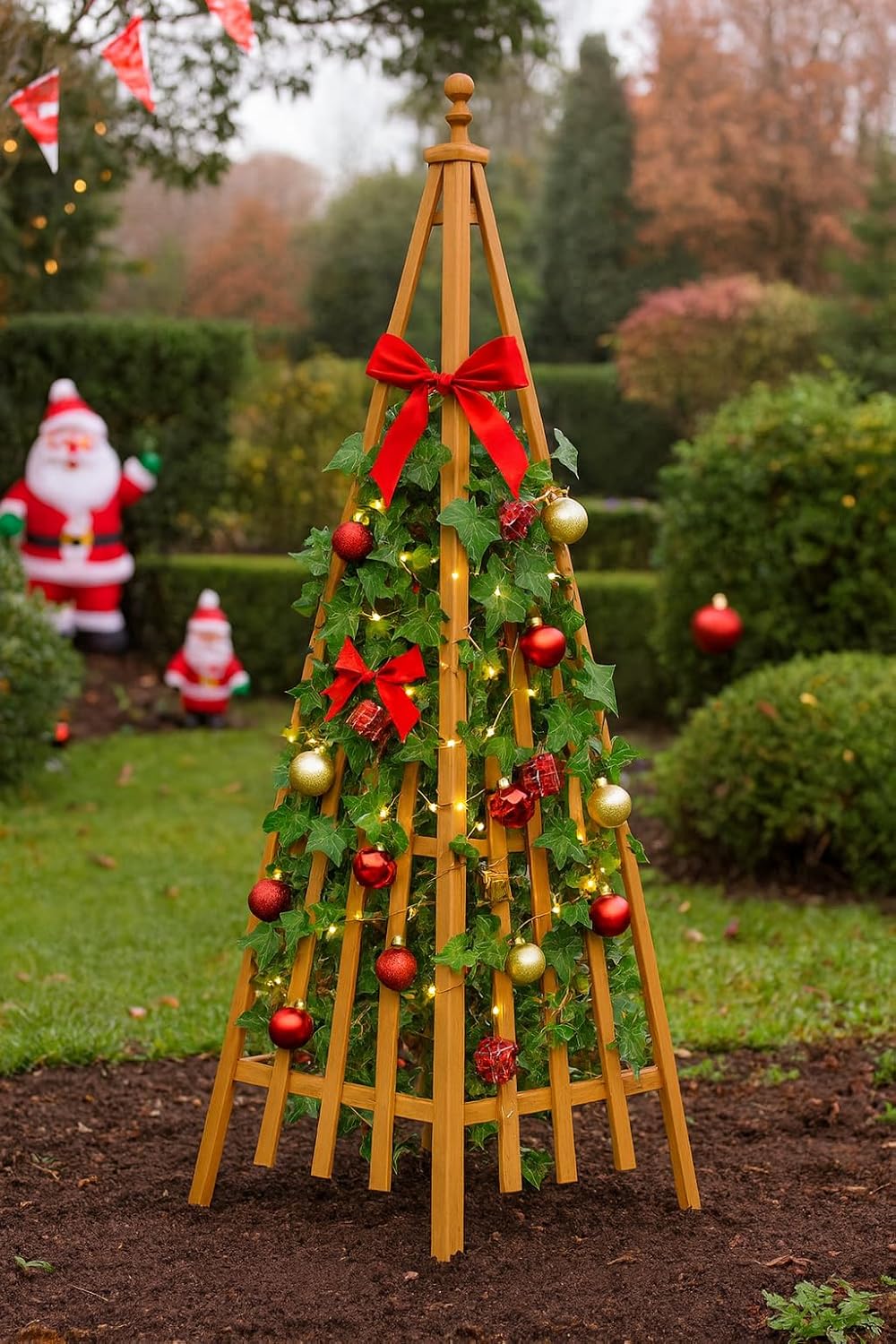 Wooden Obelisk Trellis The Ideal Support for Indoor and Outdoor Gardens, 68''H×20''W, Perfect for Tomatoes, Cucumbers, and Climbing Plants, Can Also be Used as a Background Decoration