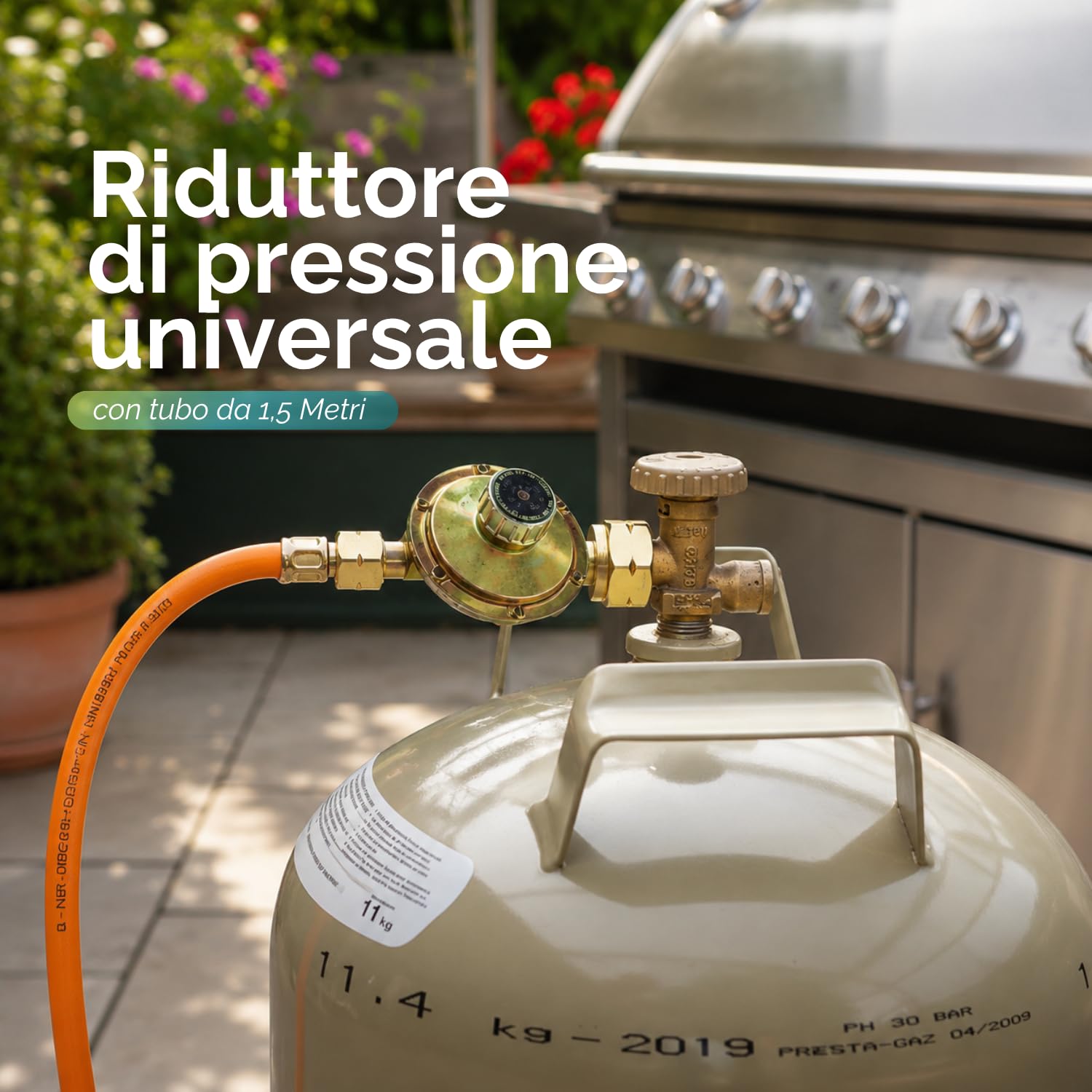 PALUPLUS Set Paellera Composto da: Cavalletto Treppiede Regolabile, Padella Paella da 46 cm, Bruciatore a Gas da 40 cm a 2 Fuochi e Regolatore di Pressione, per Cene ed Eventi