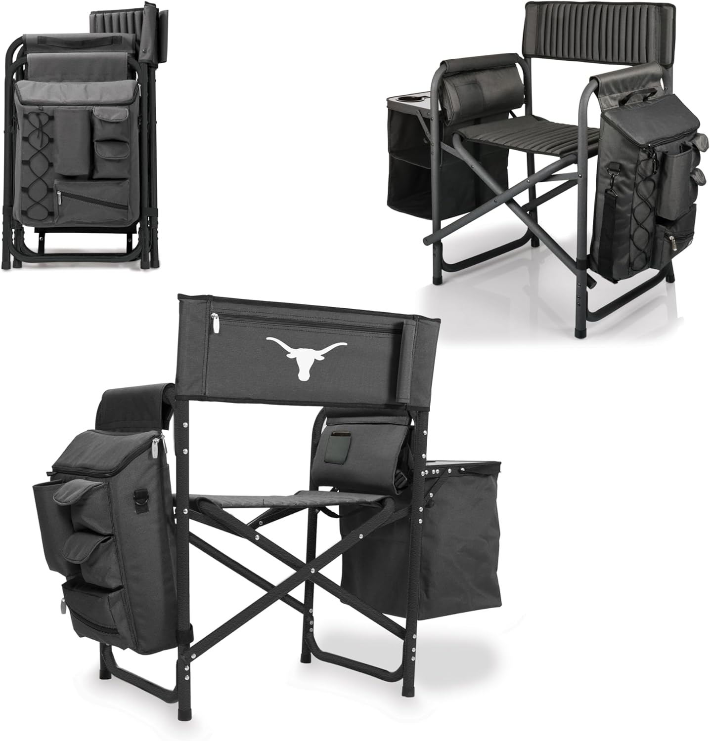 PICNIC TIME NCAA Maryland Terrapins Fusion Camping Chair with Side Table and Soft Cooler - Beach Chair for Adults - Lawn Chair