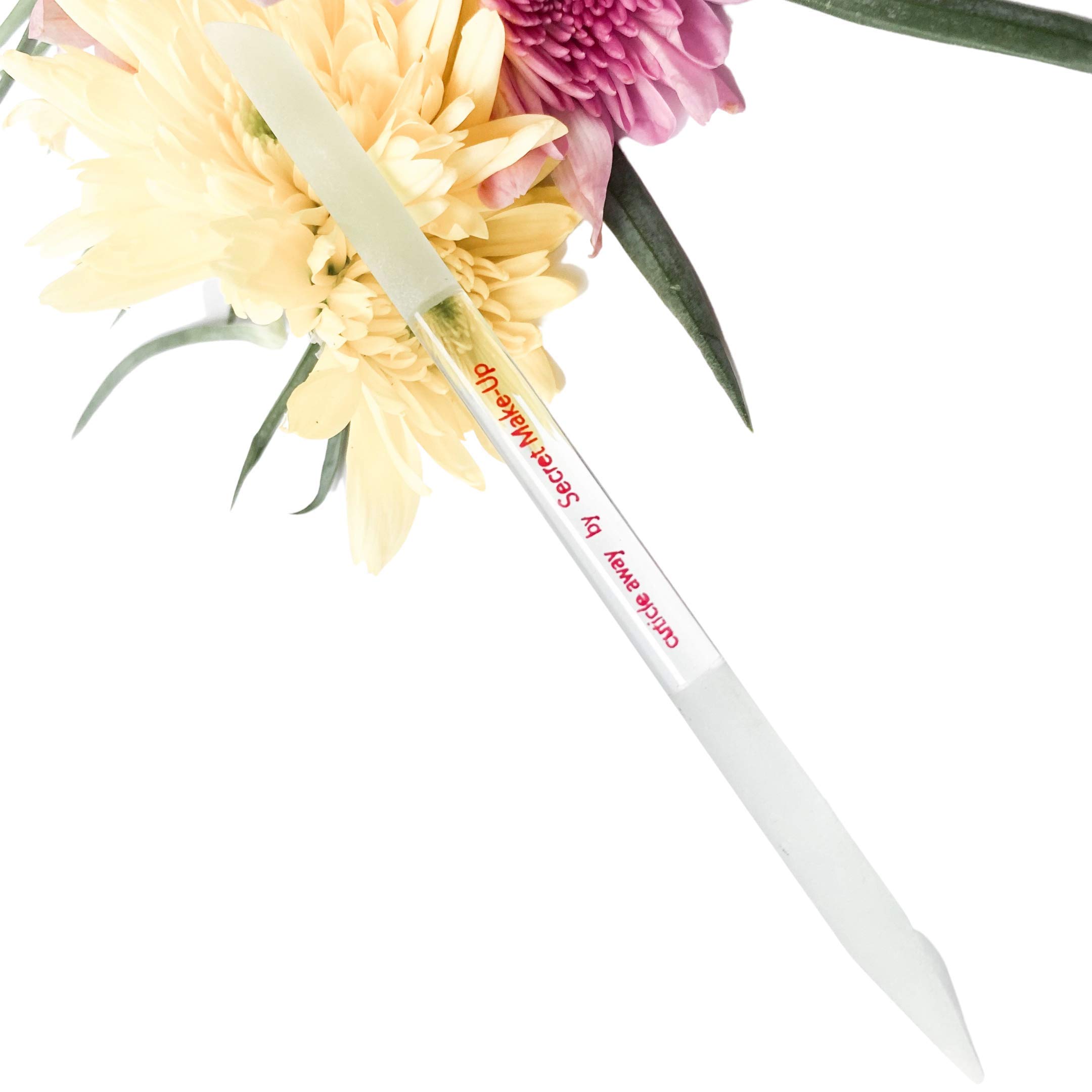 Cuticle Away - Glass cuticle pusher, 3-in-1 professional manicure tool for precision nail care: filing, cuticle care, buff away dry skin, Sustainable, multi-functional and long lasting