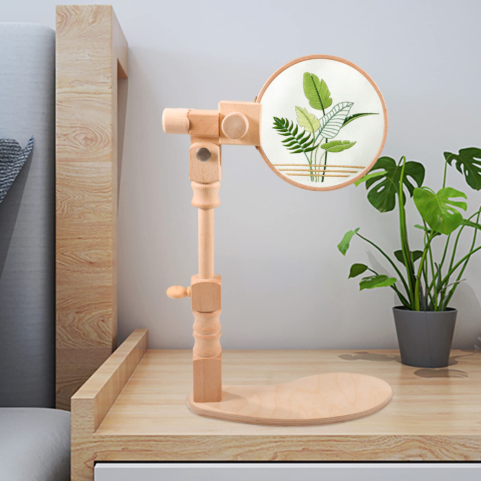 Ruwshuuk Stickrahmen Ständer Aus Holz - Verstellbarer Ständer Für Handarbeiten