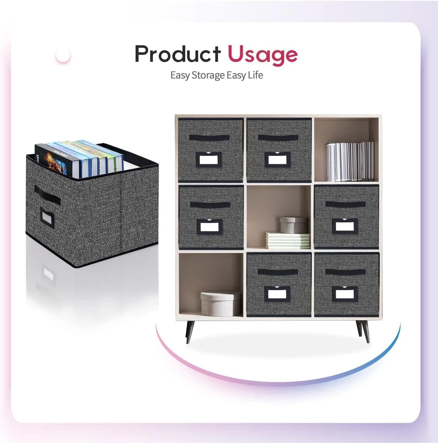 for 4 PCS Extra Large Foldable Cloth Storage Cubes with Label Holders, Fabric Storage, BA, Cloth Storage Cubes, Label Holders, Fabric Storage, Foldable, Extra Large