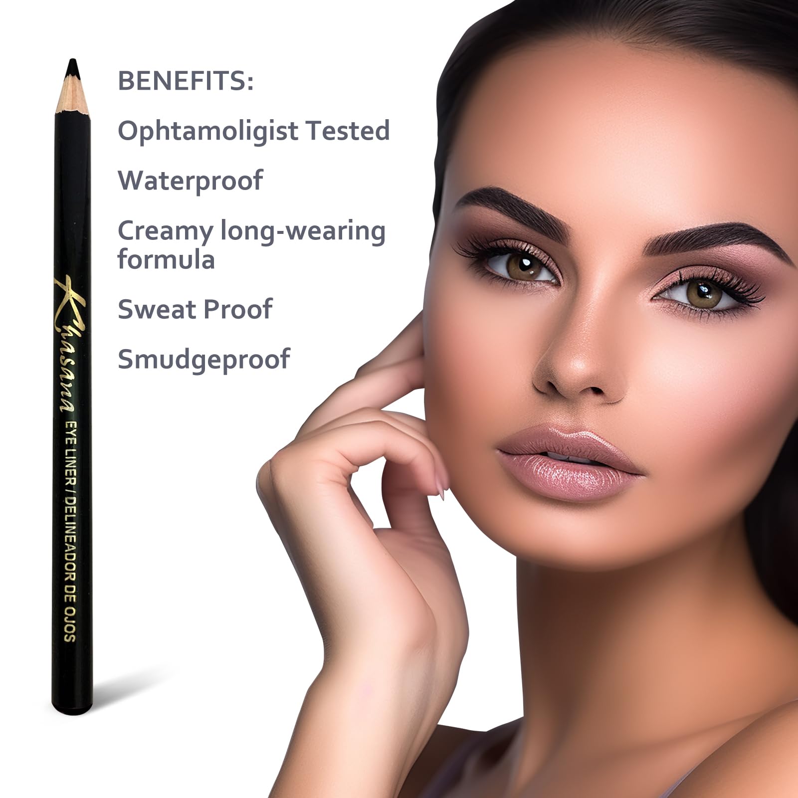 Longwearing Waterproof Smudge-resistant Eyeliner Pencil #14 Light Brown