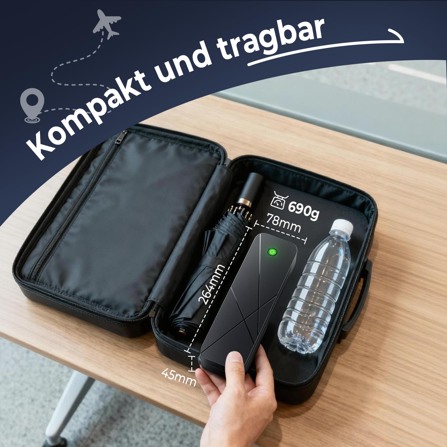 TATTMUSE Thermodrucker A4, Mobiler Drucker a4 Für Unterwegs, Tragbarer Drucker für Phone, Laptop, Unterstützt Thermopapier