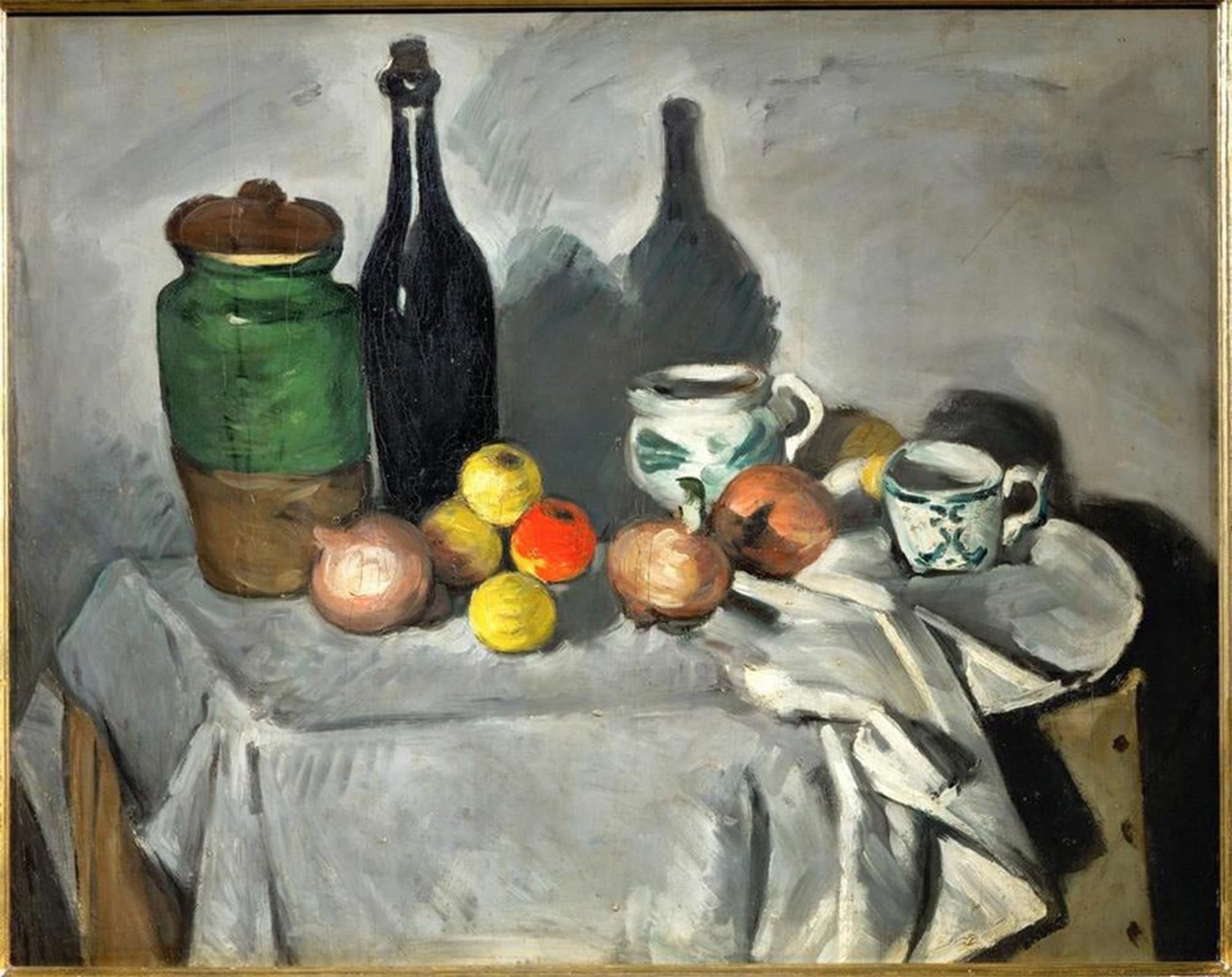 POSTERIIk Vintage Classic Picture Landscape Artwork Still Life Fruits and Dishes by Paul Cézanne Portrait Canvas Painting for Office Home Decor 60x90cm