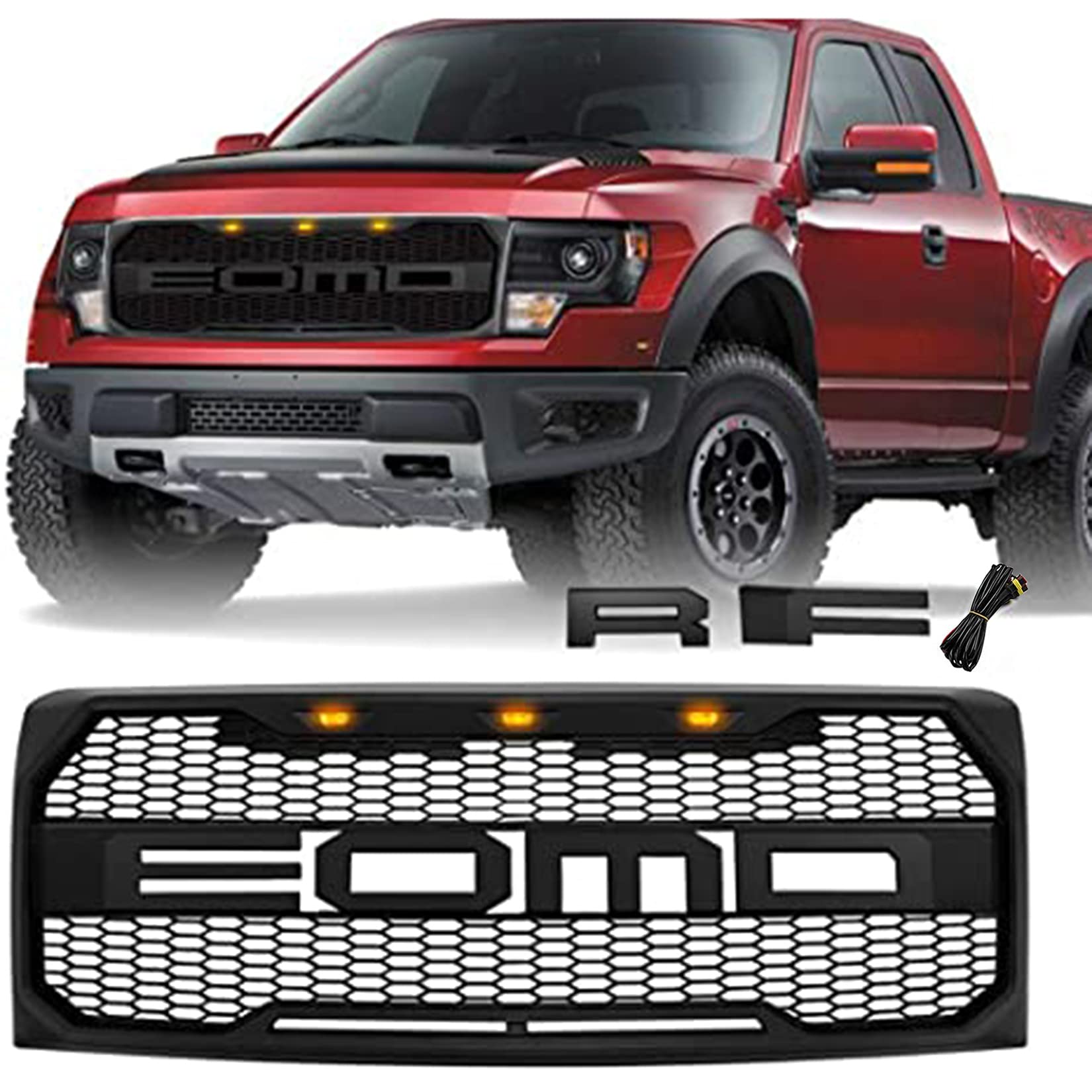 Buy WYJJ ABS Front Bumper Mesh Grill Grille Replacement for