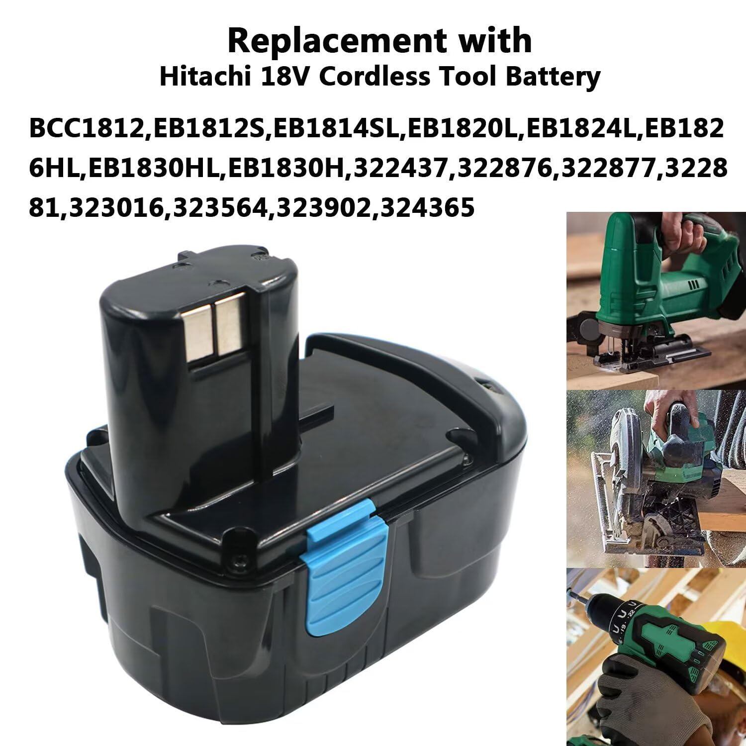 H-ANT 18V 2500mAH Replacement Battery-Compatible for Hitachi BCC1812 EB1812S EB1814SL EB1820L EB1824L EB 1826HL EB1830HL EB1830H