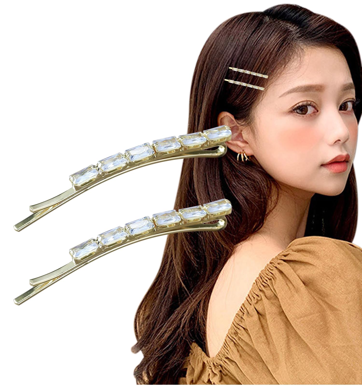 Amazon | [Herbeluemily] ヘアピン ビジュー ヘアクリップ 前髪