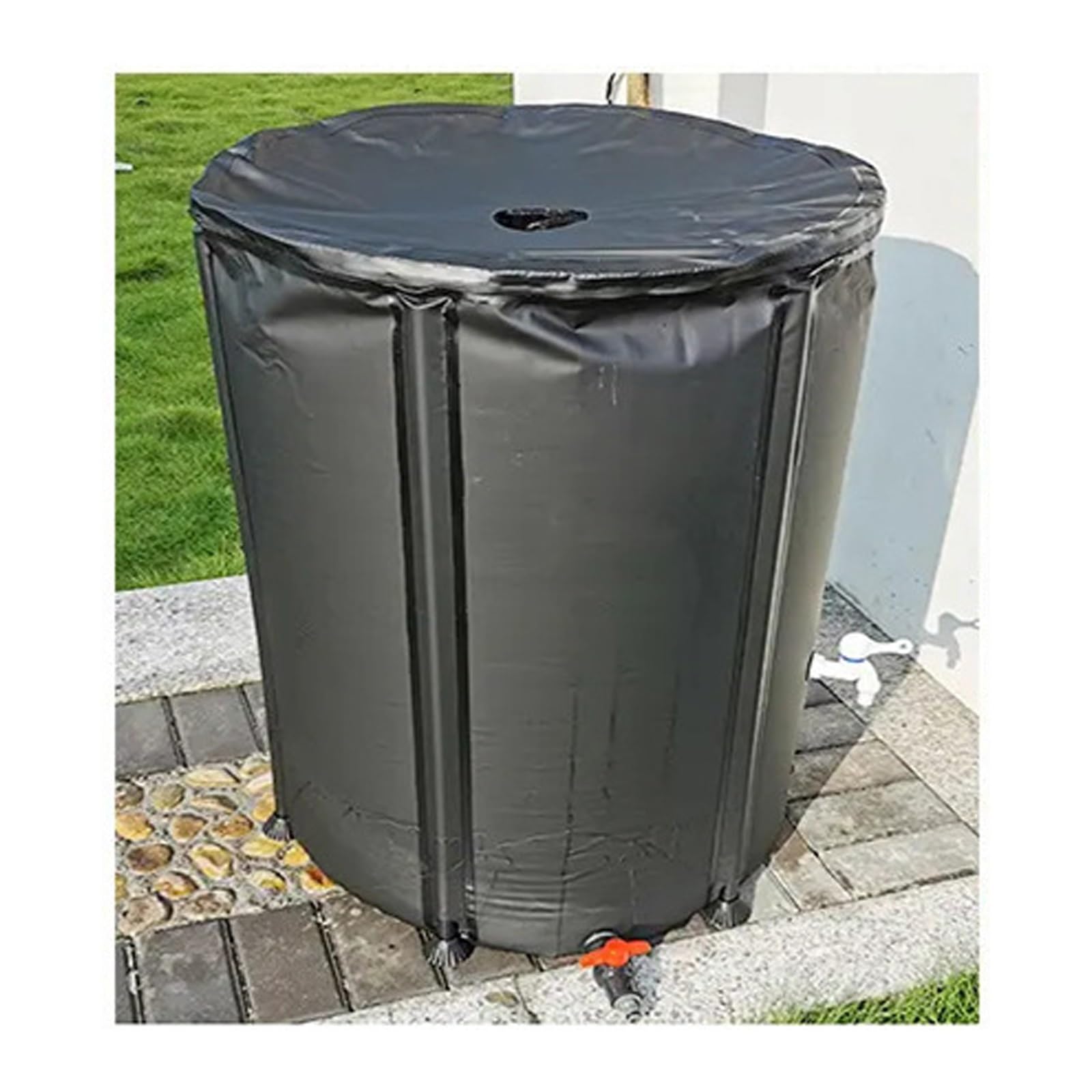 Nviusdsj Black Rainwater Barrels, Foldable And Storable, Large Water Storage Capacity, Tough Fabric, Suitable For Multiple Scenarios(,200L)
