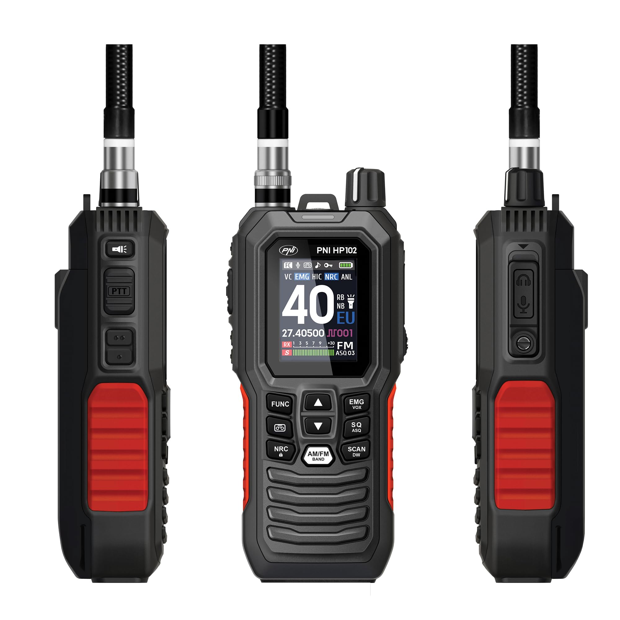 Estación de Radio CB portátil PNI Escort HP 102 multiestándar, 4W, 12V-24V, Am-FM, NRC, Dual Watch, Roger Beep, ASQ SQ Ajustable, VOX