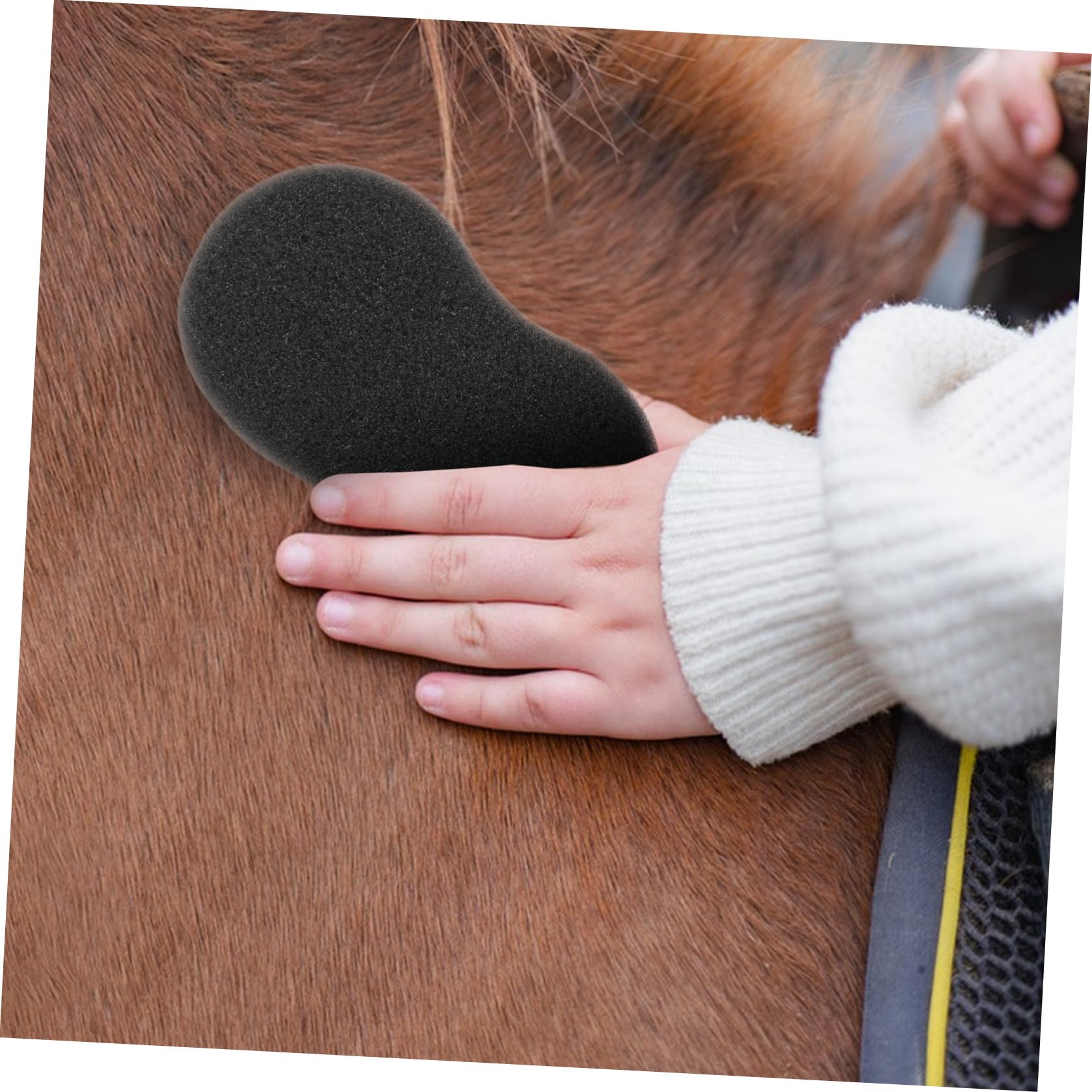 ibasenice 5 Esponjas Negras para Limpieza y Cuidado del Caballo Esponjas Suaves que No Dañan el Tejido Paquete de 5 Unidades para Uso Después de Paseos Recreativos