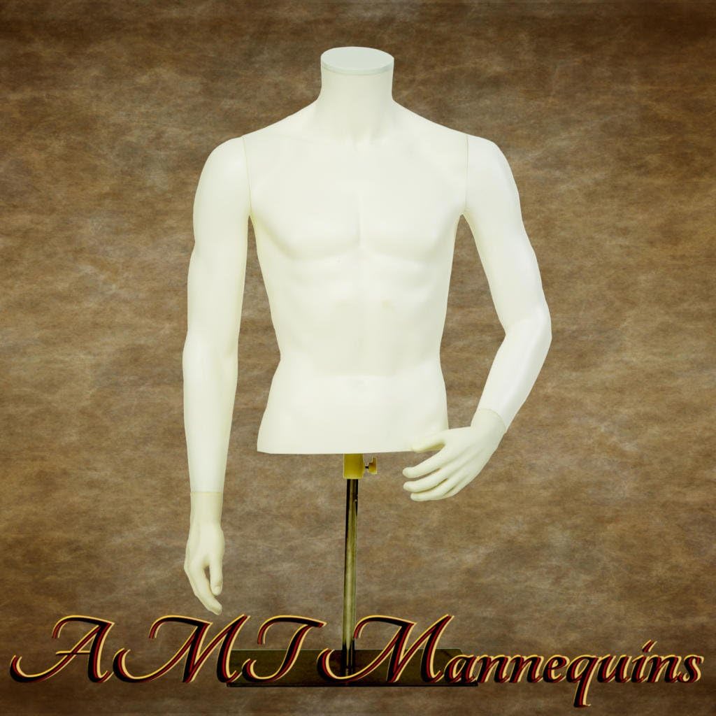 Male Mannequin Torso Headless Countertop Display (YMT3-BW)
