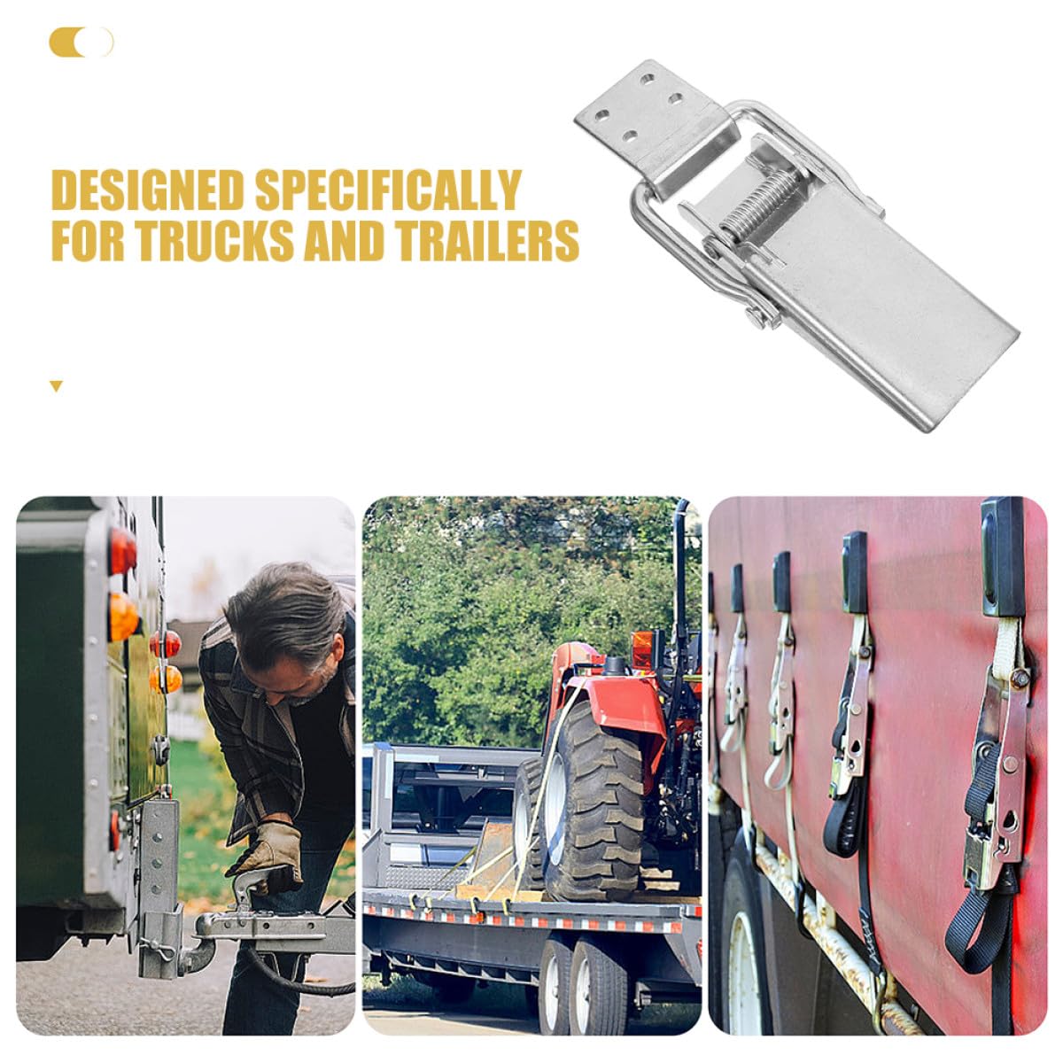 DOITOOL Pestillo de Resorte para Puerta de Remolque 2 Unidades Acero Inoxidable Alta Resistencia Cierre Seguro Accesorio para Caravanas y Camiones Compartimento de Carga