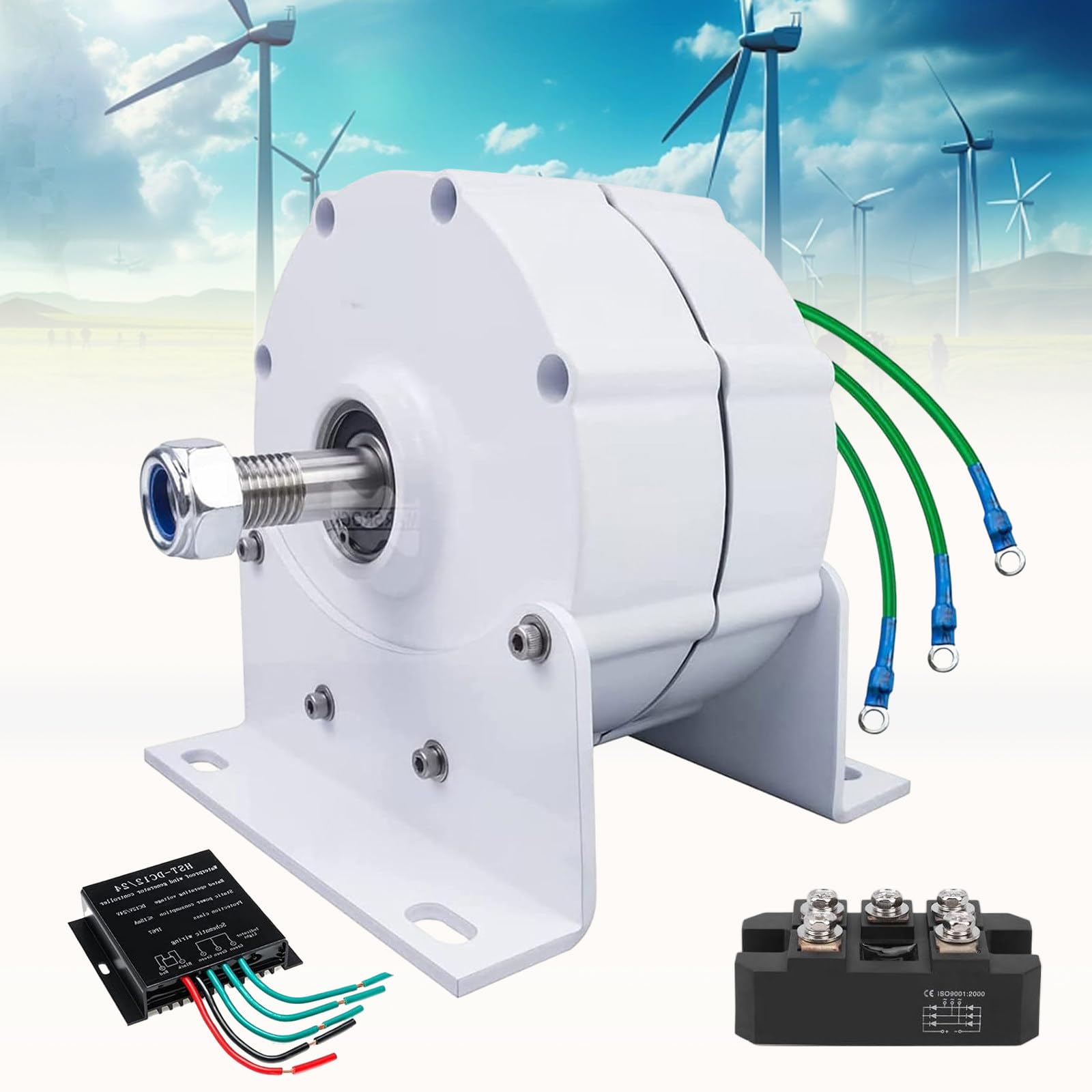 YMAOMAO Permanent Magnet Generator, 3 Phase Gearless Permanent Magnet Generator Low RPM 600R/Min 8000W 9000W 10000W 12000W 12V 24V 48V 120V 220V with Rectifier Permanent Magnet Alternator,9000W-220V