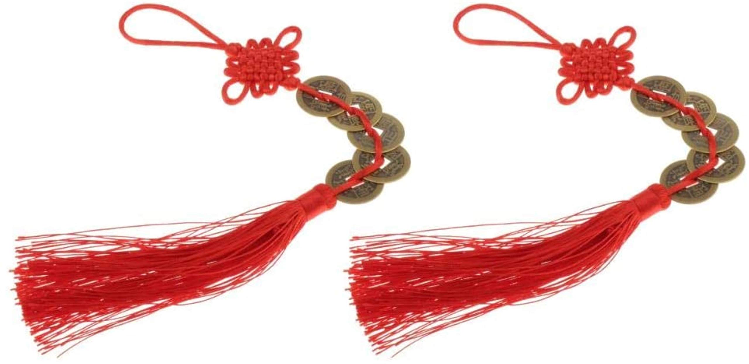 Nodo Cinese Decorativo In Velluto Rosso - Simbolo Di Fortuna E Riunione, Tessuto A Mano - Foto 6