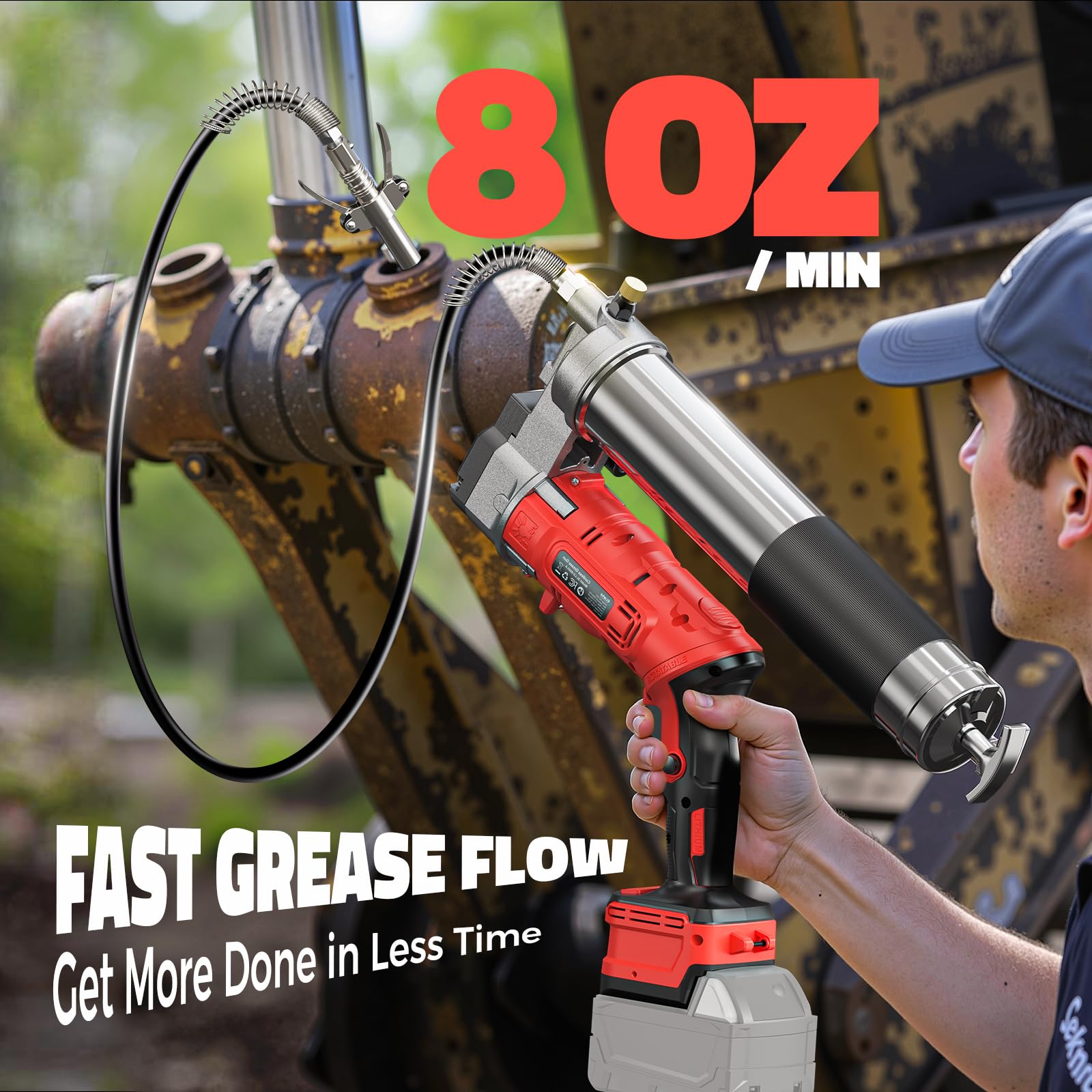 Ecarke Pistola de engrase con batería Compatible con baterías Milwaukee de 18 V