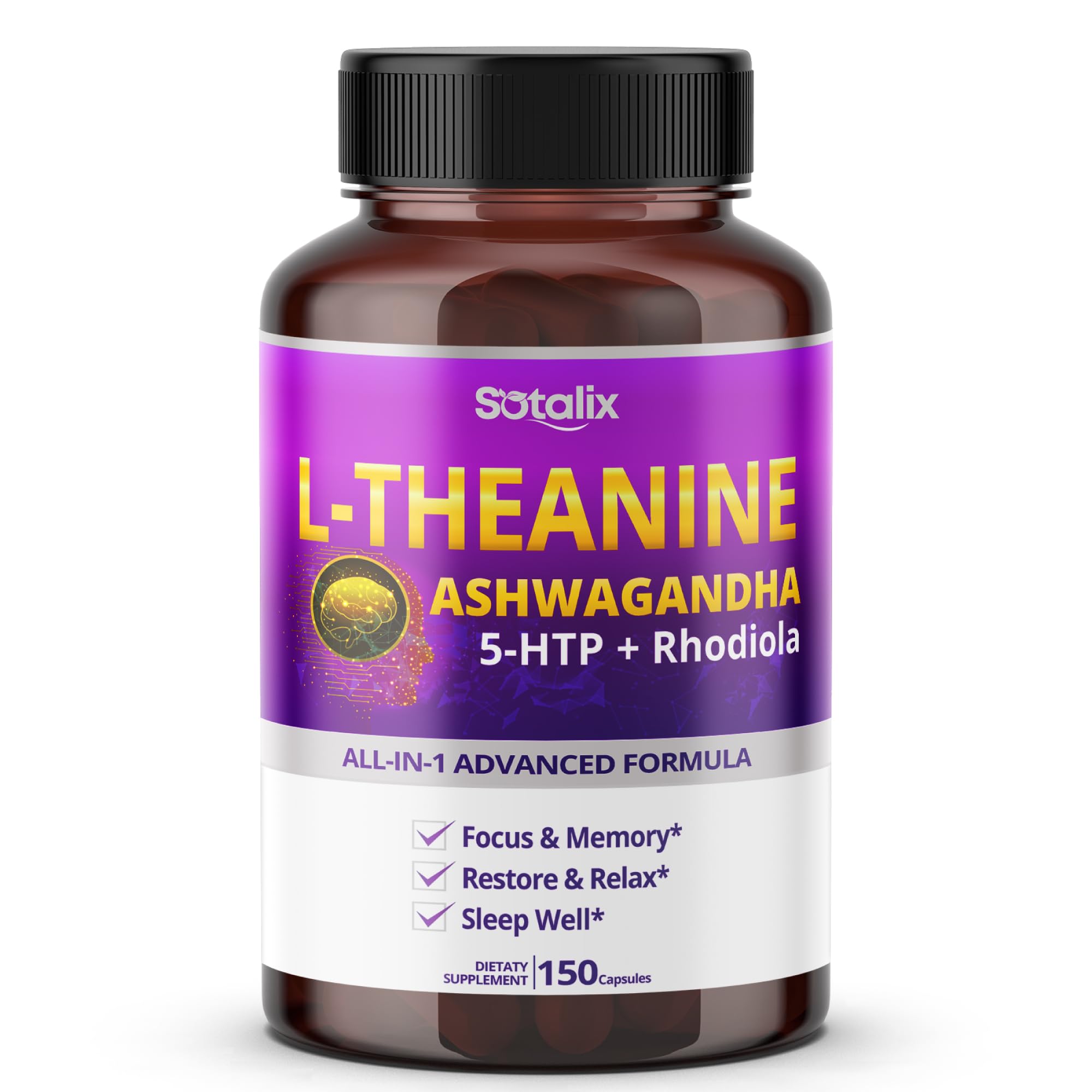 Amazon.com: Sotalix L-Theanine Supplement with Ashwagandha 5-HTP +