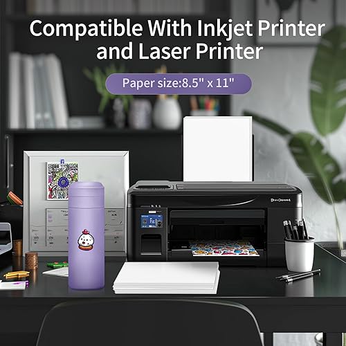 Miniatura 3 de Papel adhesivo de vinilo brillante 8.5 "x 11" 25 hojas para impresora láser