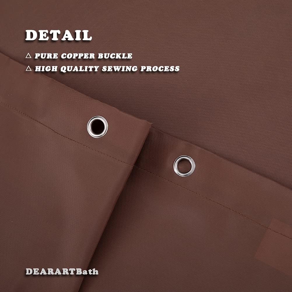 DEARARTBath Brown (Coffee) Shower Curtain Liner, 78''W × 72''L inch Bathroom Shower Curtain with Grommet and Hooks, 100% Waterproof Washable Water Resistant Easy Clean Easy Care