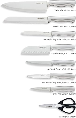 Miniatura 10 de Farberware Edgekeeper 5253519 - Juego de bloques de acero inoxidable de 16 piezas con afilador de cuchillos integrado color negro