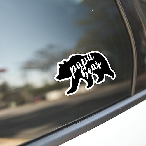 Miniatura 3 de Calcomanía de vinilo Papa Bear | Autos, camiones, camionetas, SUV, ventanas, paredes, tazas, portátiles, negro, 5.5 pulgadas, KCD2368