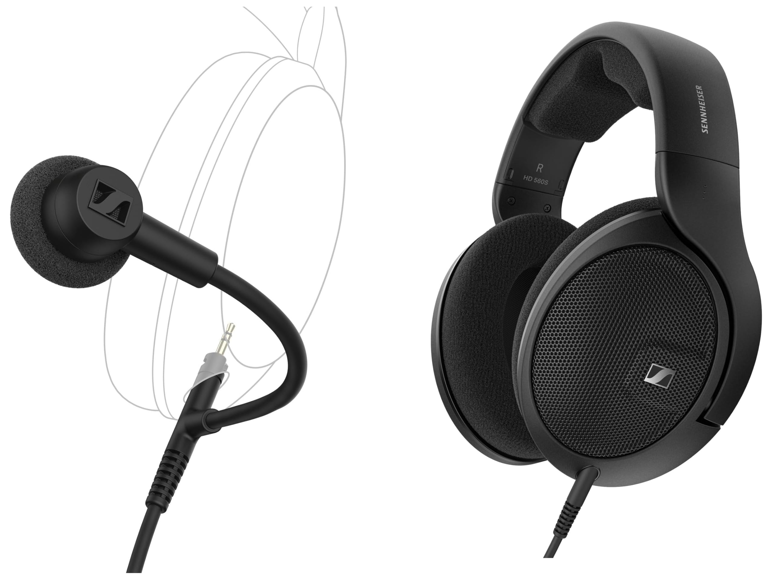 Sennheiser Kopfhörer Bundle HD 560S HD 500 BAM Ansteckmikrofon mit Geräuschunterdrückung, hochwertiger Sound für Gaming, Streaming & Podcast