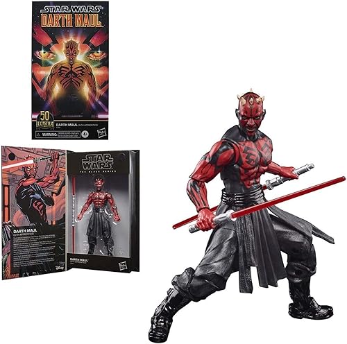 Hasbro Star Wars Black SER 50TH ANN 6IN Darth Maul Figura de acción, 4 a 99 años
