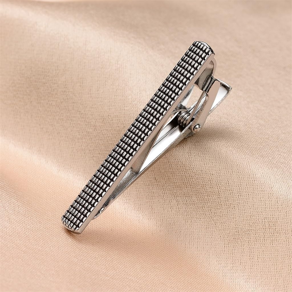 Business Silver Geometric Tie Clip Personalized Formal Accessories