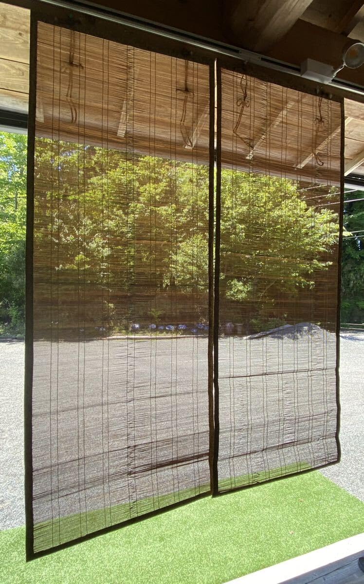 Amazon.co.jp: 茶道具『お座敷簾御簾2枚組長さ166.2cm』簾