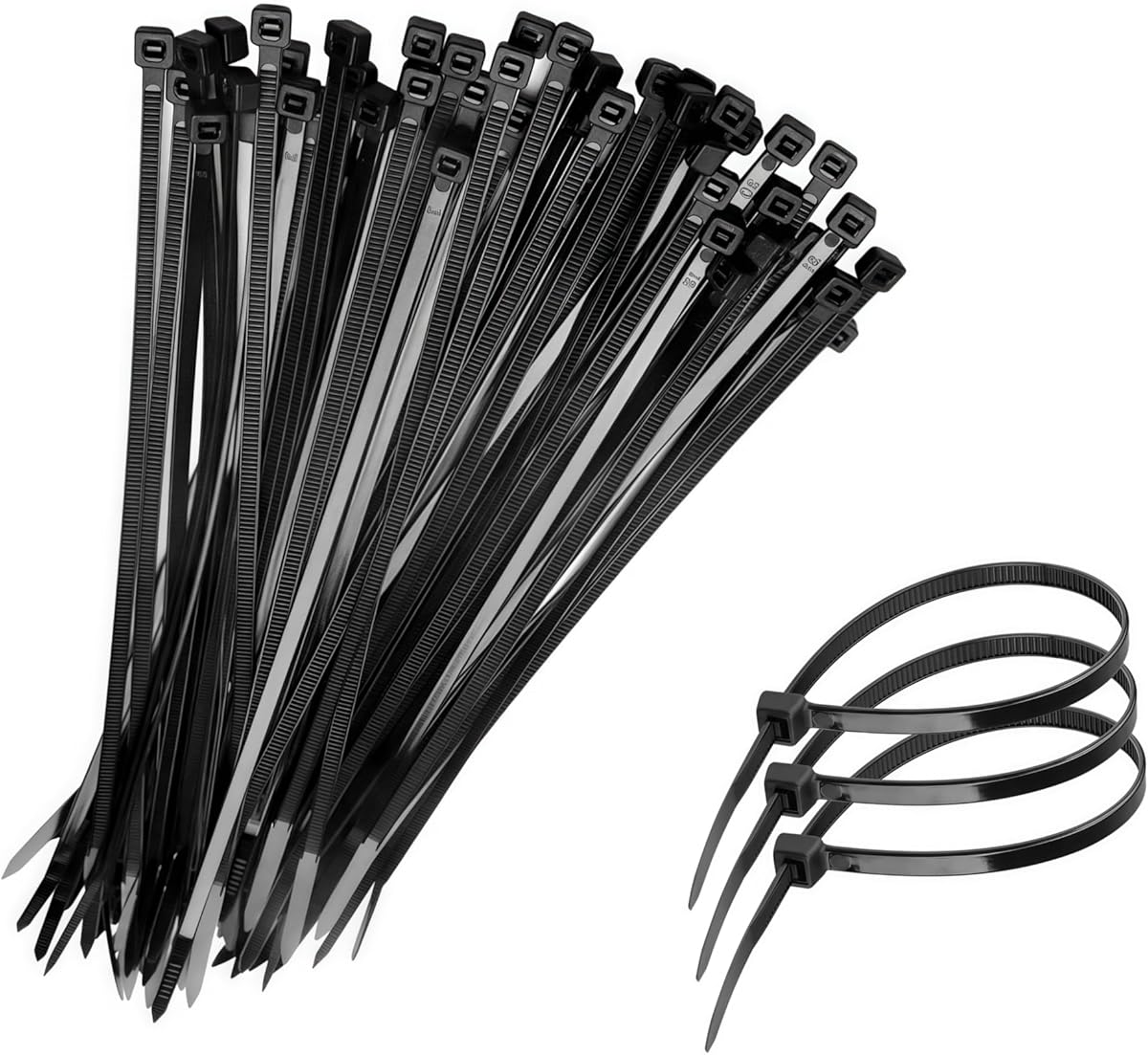 Lot de 100 attaches de câble à fermeture éclair de 30,5 cm à usage intensif, en plastique de qualité supérieure résistant aux UV et au froid, résistance à la traction de 22,7 kg, attaches en
