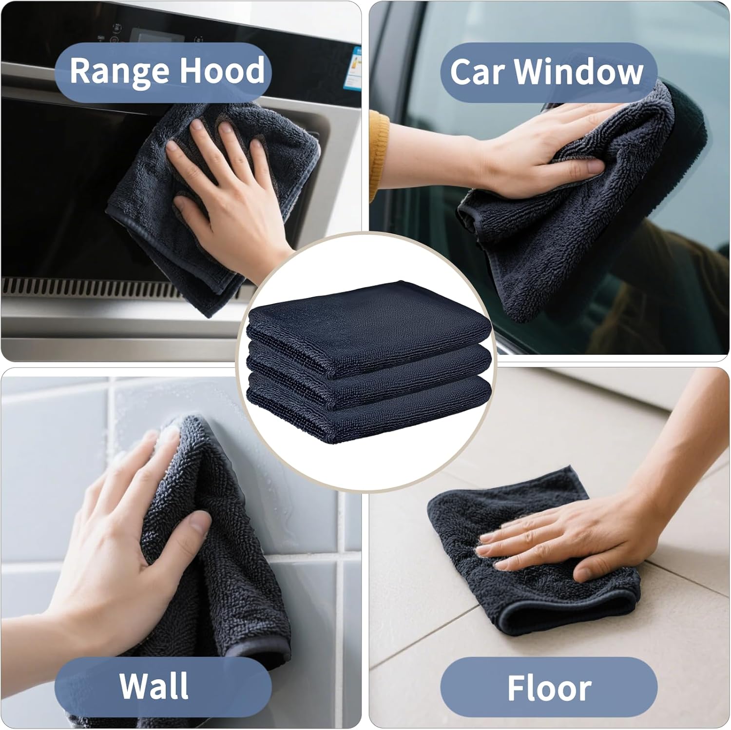 3 PCS Shiny Bath Drying Towel, Super Absorbent Bath Drying Towels Microfiber Cleaning Cloths for Shower Cars House Kitchen Camping, 15.75 x 23.62 Inch - Image 6