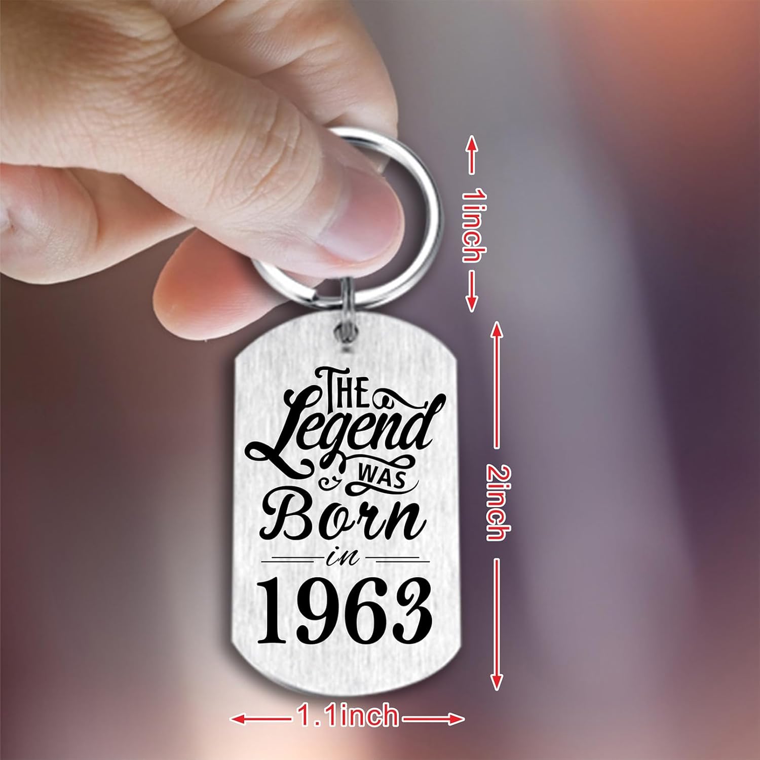 Yobent 63rd Birthday Gifts for Men 1963, Happy 63rd Birthday Keychain, 63 Year Old Birthday Gifts for Women, The Legend was Born in 1963 - Image 2
