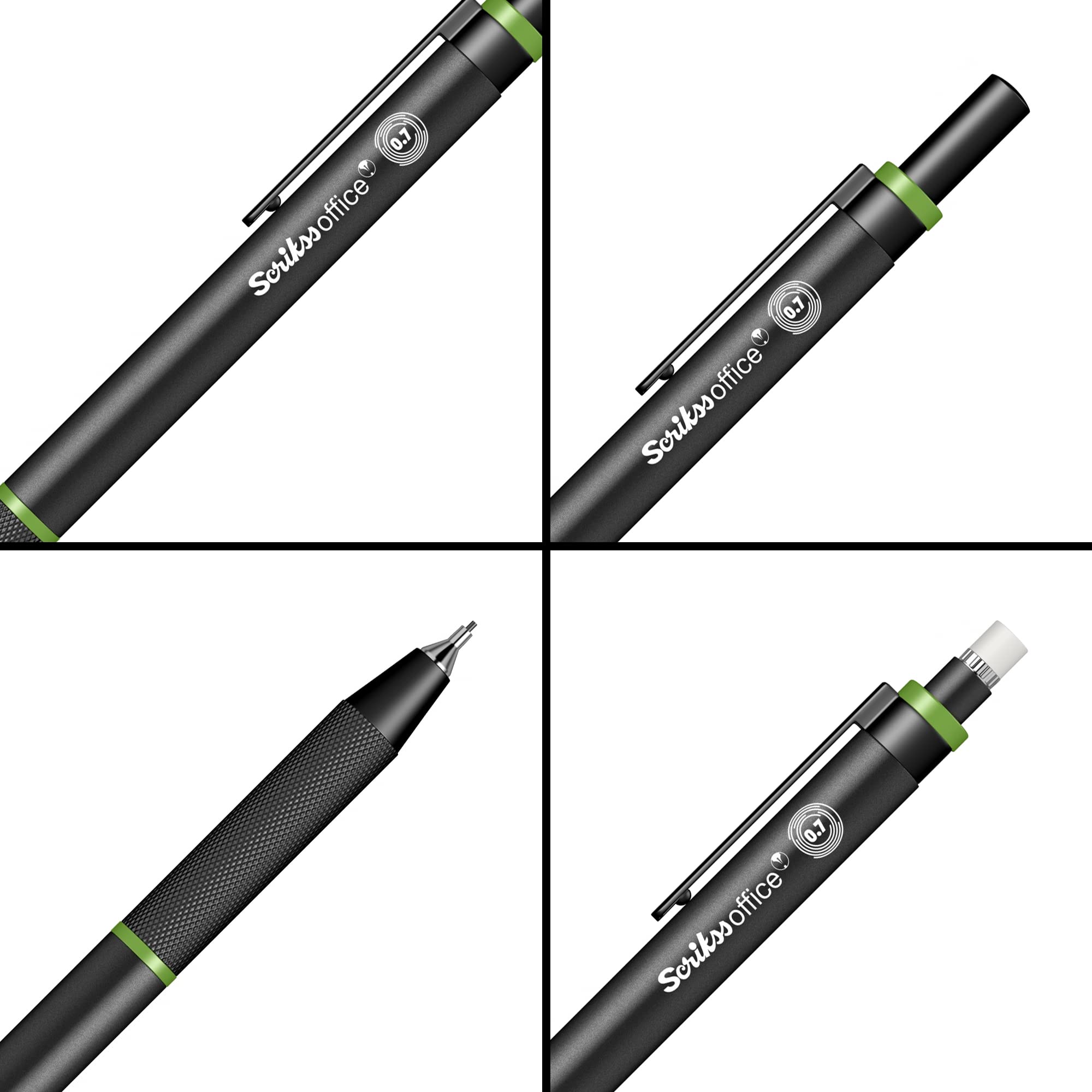 Scrikss Ołówek mechaniczny Twist Black Line BT (zielony, 0,7 mm)