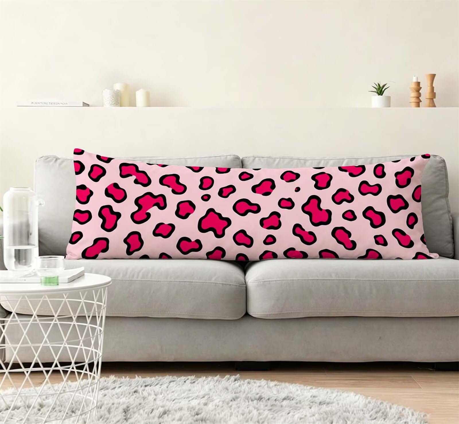 Rosso-9 Federe Cuscino Letto 50x150 cm, Grande Cuscini per Divano Velluto, | Doppia Faccia Stampa, Geometria Fodera per Cuscino Decorativa, con Cerniera, Cuscino per Dormire Sul Fianco j-216