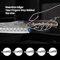 Vista 3 de Nakiri - Cuchillo de chef de 7.2 pulgadas, cuchillo de cocina de verduras de estilo japonés, afilado para corte de precisión, patrón de damasco