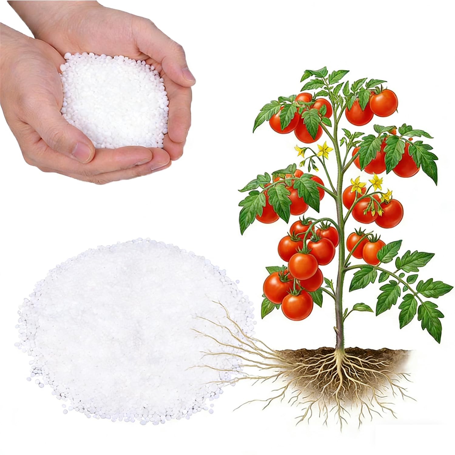 6LB Calcium Nitrate Fertilizer, 15-0-0 Nitrogen Fertilizer with Calcium, Indoor Plant Fertilizer, Plant Food for Houseplants, Lawn, Vegetable, Trees, Boost Stem & Leaf Growth, Improves Root Health