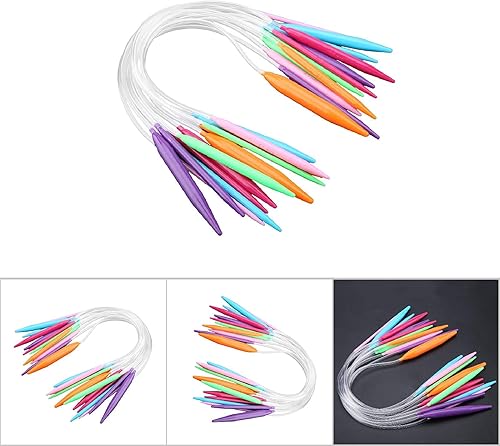 Juego de 12 agujas de tejer, 15.731.5 pulgadas, multicolor, de plástico, tubo circular, agujas de tejer, bambú (15.7in) Juego de 12 agujas de tejer, 15.731.5 pulgadas, multicolor, de plástico, tubo circular, agujas de tejer, bambú (15.7in)