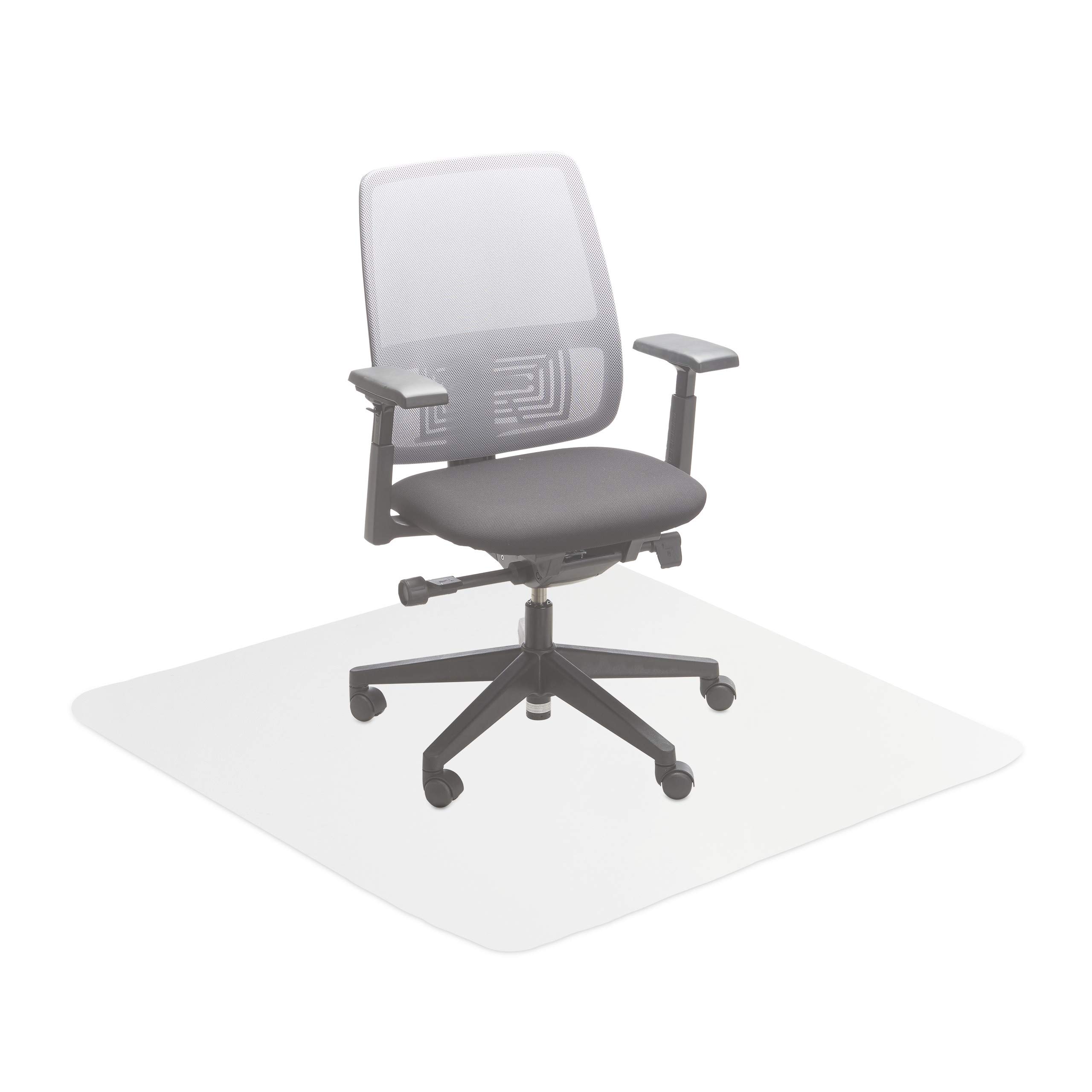 Relaxdays Protector Suelo, Alfombra Silla Oficina, Tapete Antideslizante para Parquet, PVC, 120 x 120 cm, Transparente
