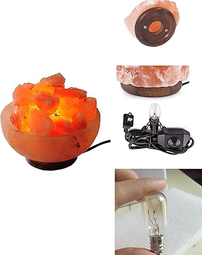 Miniatura 4 de JIC Gem Lámpara de sal del Himalaya en forma de cruz grande de 7-9 libras tallada a mano con interruptor de atenuación y bombillas