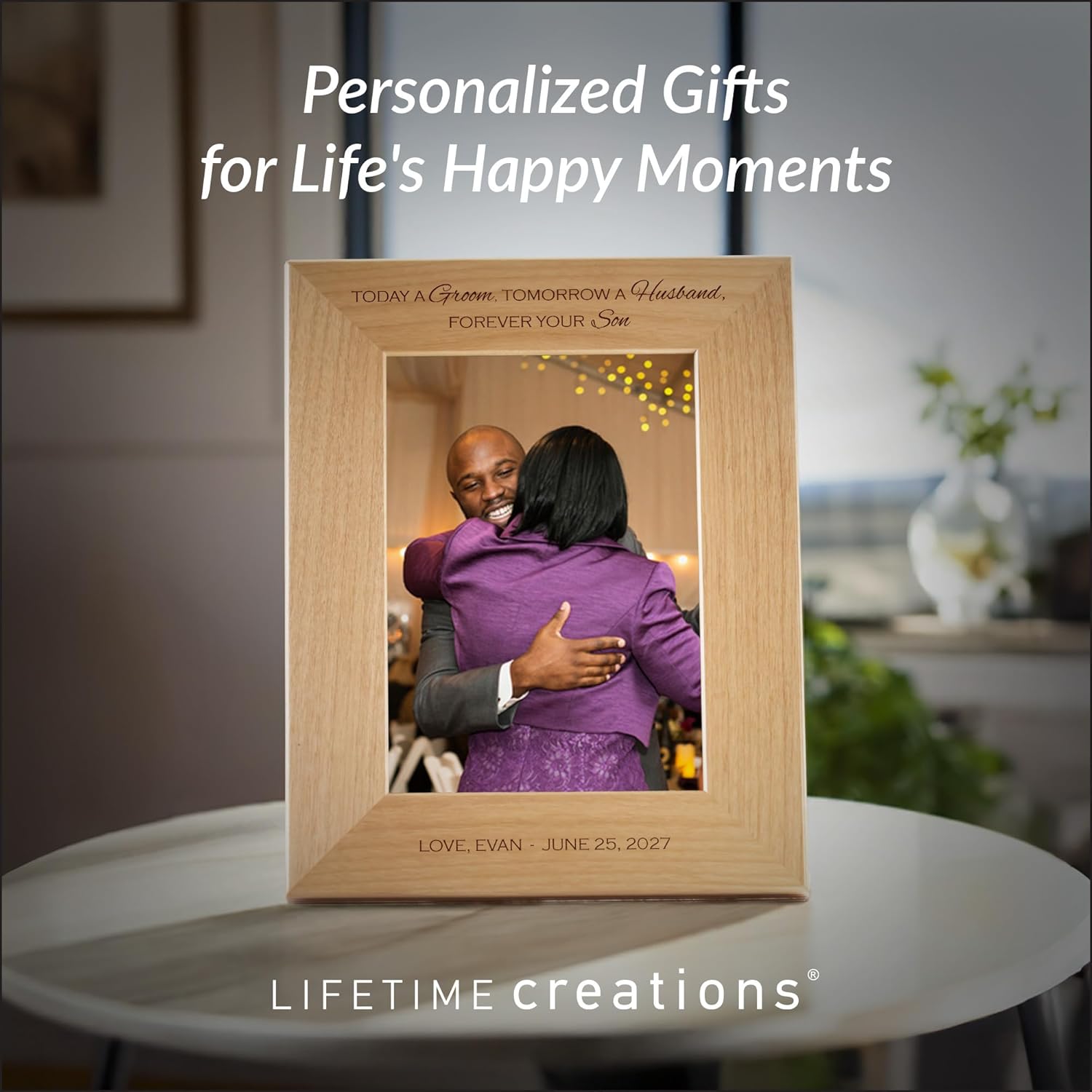 Lifetime Creations Personalized Mother of the Groom Picture Frame - Custom Gifts from Son, Groom to Mom, Mother in Law Wedding Gift (Holds 4x6 Inch Portrait Photo)
