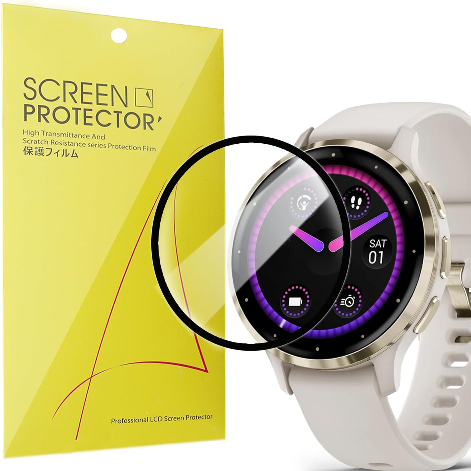 Lamshaw Compatible for Garmin Venu 3S Screen Protector, [3