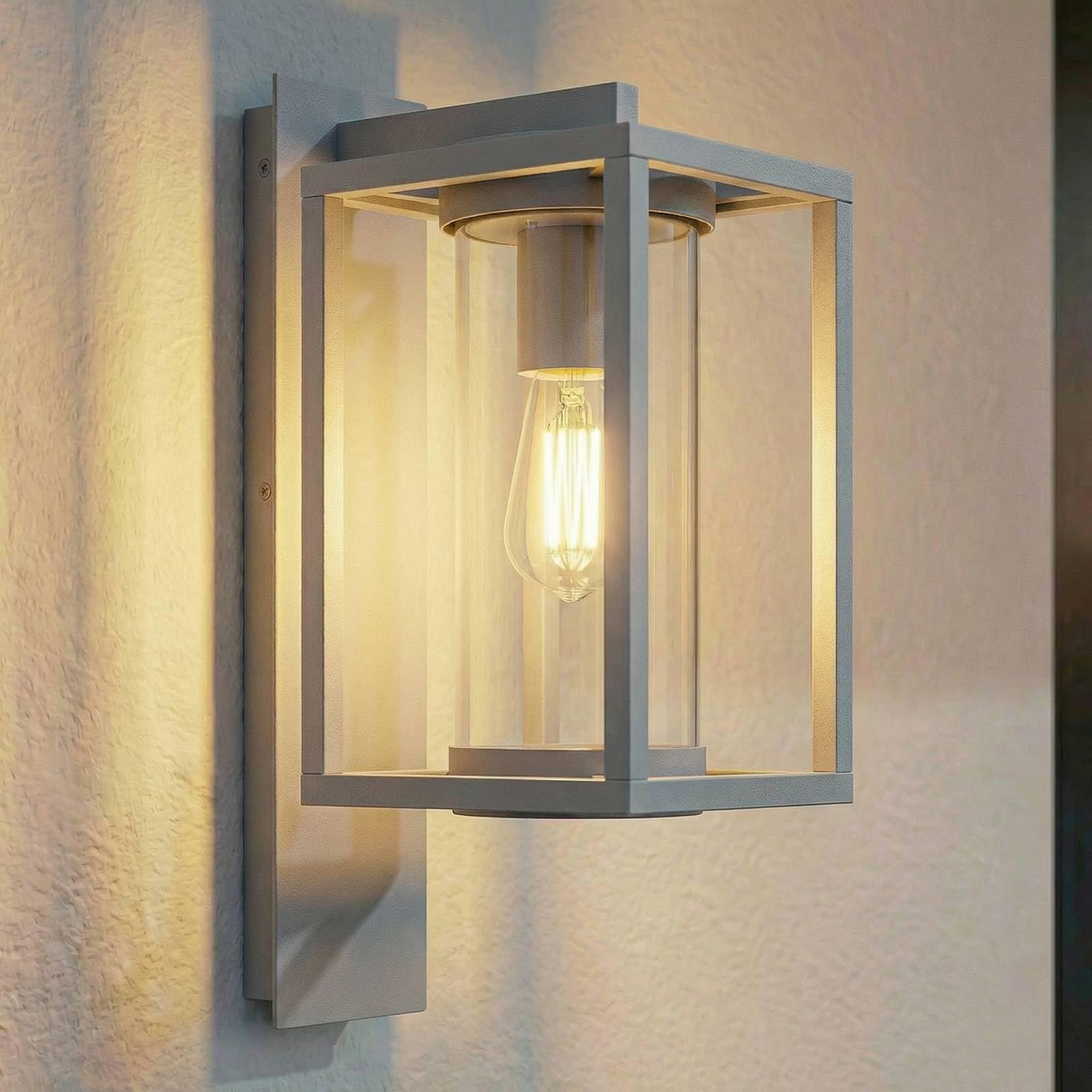 Lucande Applique da esterni dimmerabile (Moderno) colore Grigio, in Alluminio applique lampada LED outdoor per facciata/parete terrazzo e balcone