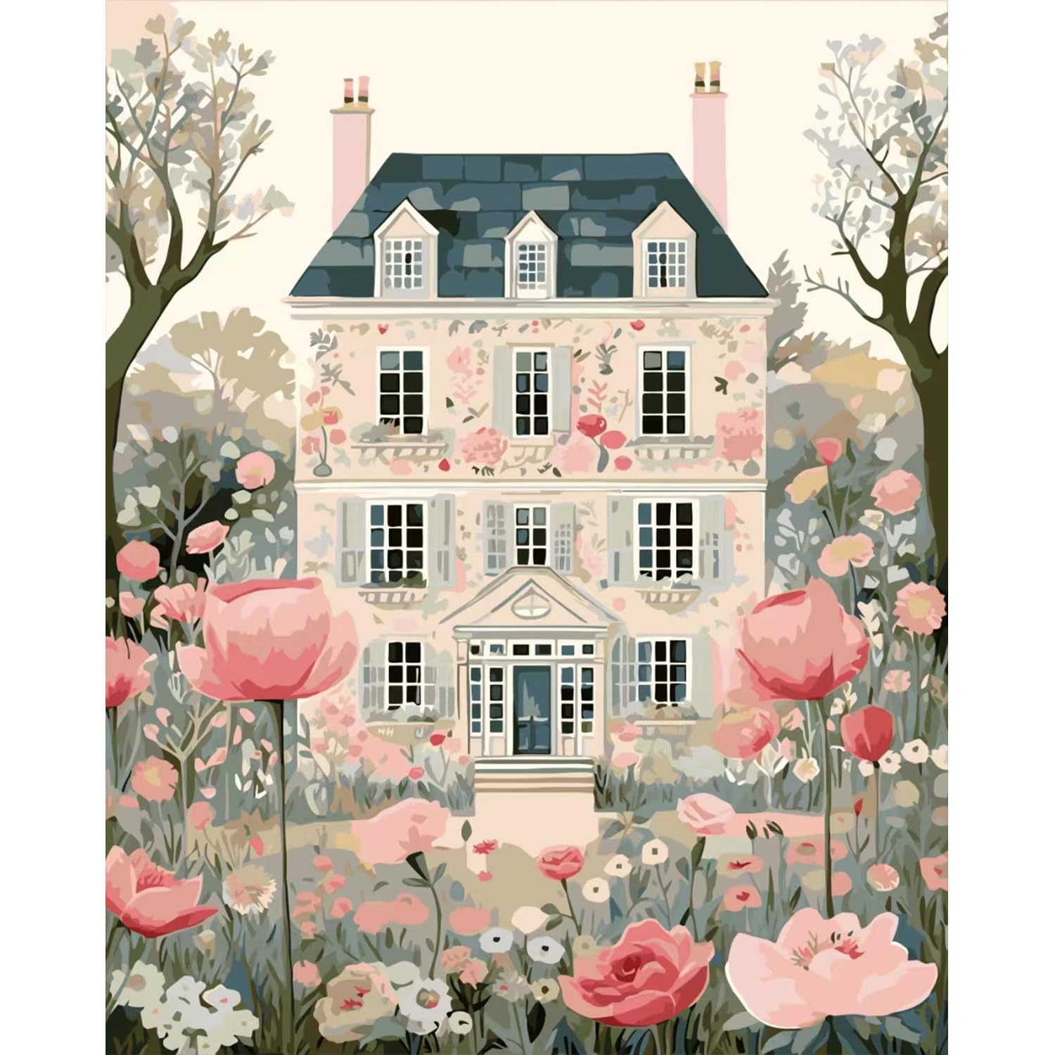 WEMEON Kit Paint By Numbers – Set Da 3 Tele 40x50 Cm, Colori Acrilici E Pennelli, Per Rilassarsi E Decorare Casa Senza Cornice