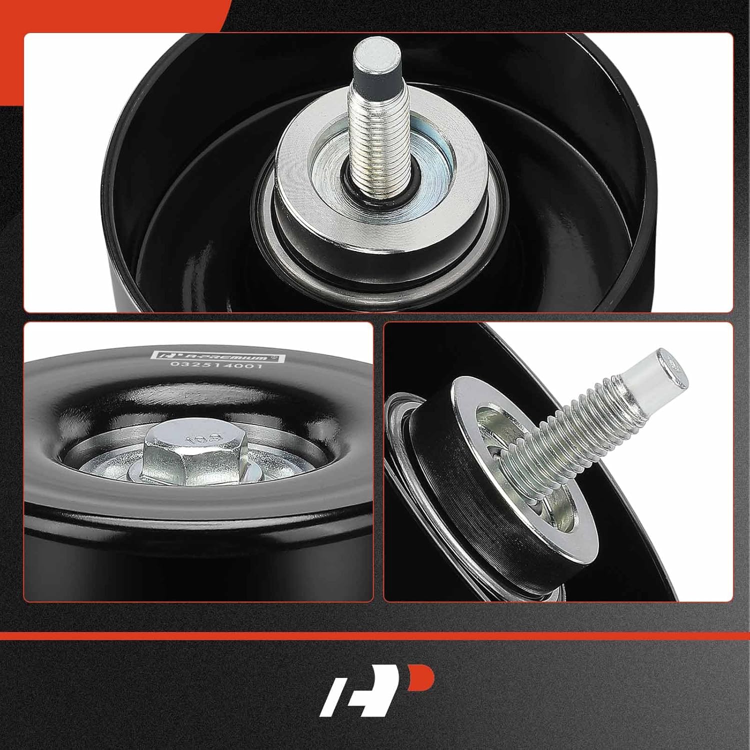 A-Premium Belt Idler Pulley Compatible with Chevrolet Silverado, Suburban, Express & GMC Sierra, Yukon & Cadillac Escalade & Buick & Hummer & Isuzu & Saab & Workhorse & Workhorse Custom Chassis