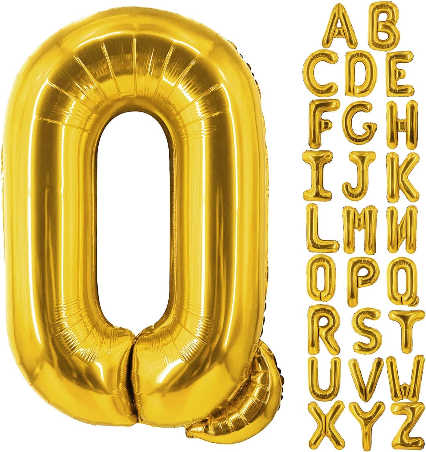 Goldedge 32 Inch Large Gold Letter Q Balloons Helium Balloons,Foil Mylar Big Balloons for Birthday Party Anniversary Supplies Decorations