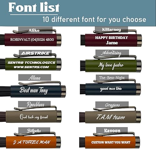 Miniatura 3 de Ancolo Juego de bolígrafos personalizados de regalo de oficina con 2 recambios negros y bonita caja de bolígrafos grabada con tus nombres de